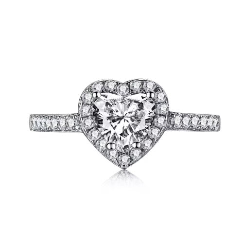 1 Carat Heart Cut VVS Moissanite Ring